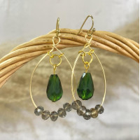Emerald Green Hoop Earring - Li_Made